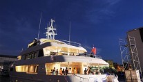 Horizon Polaris superyacht by night
